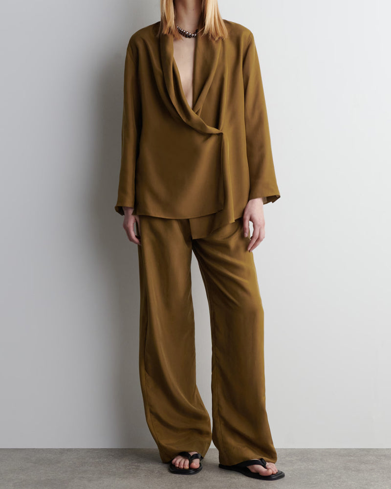 IZA | Szykowny komplet z drapowanym dekoltem typu woda