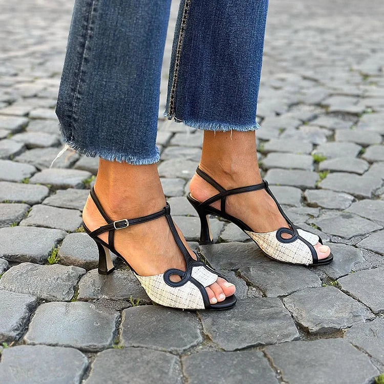 ISABELLA | Retro-Style Mid-Heel Sandals