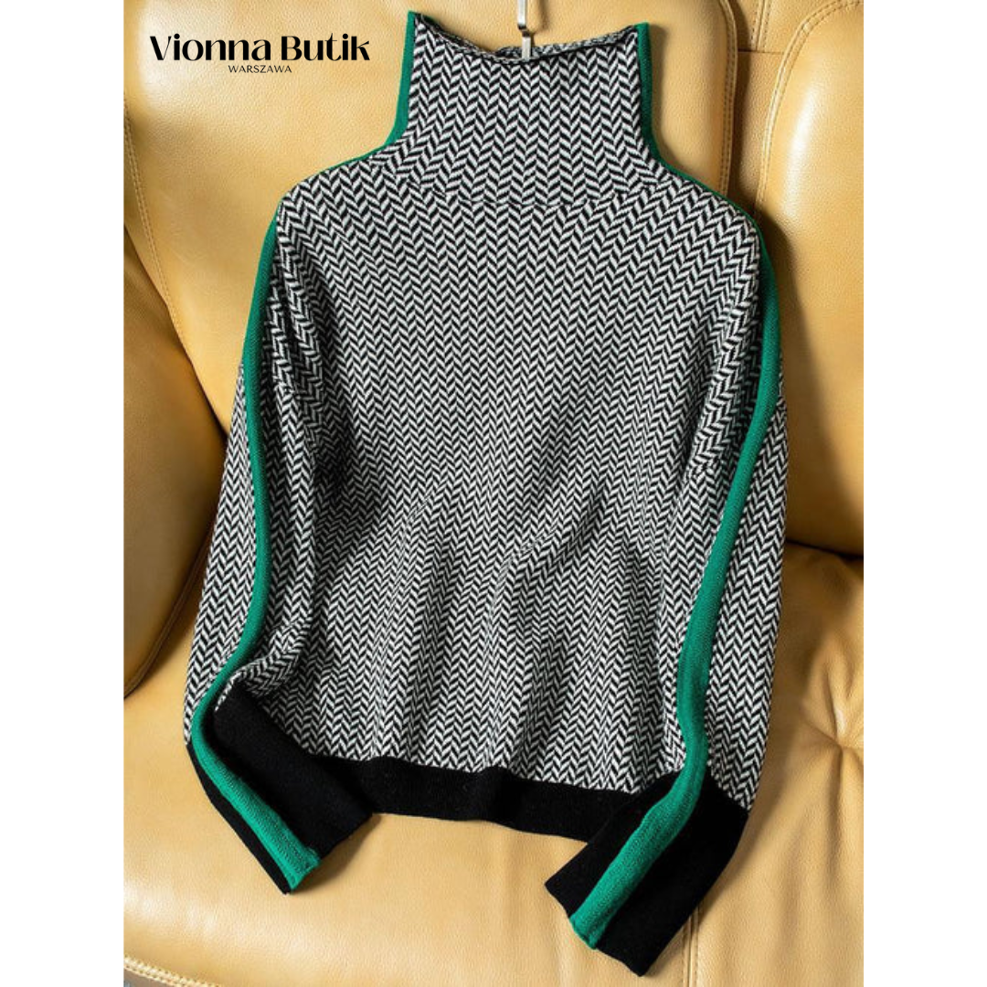 Iwona | Golf z Kontrastowymi Paskami