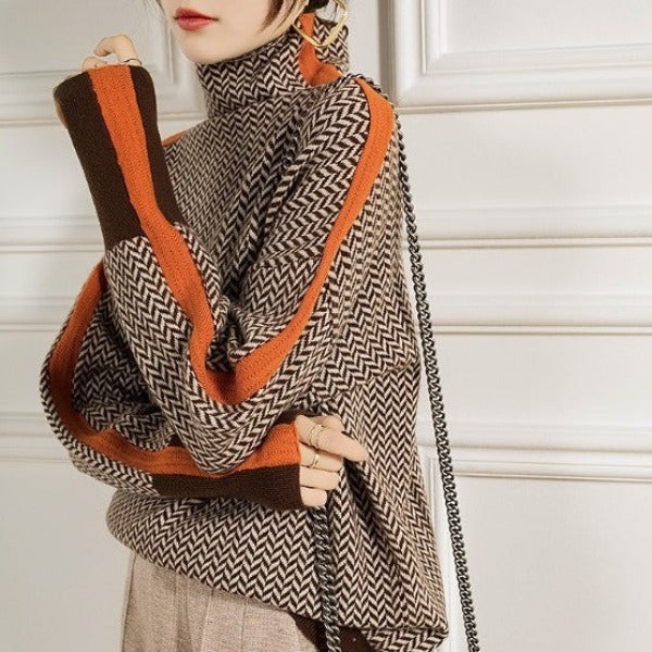 Iwona | Golf z Kontrastowymi Paskami